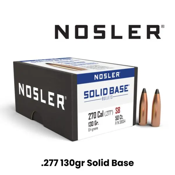 Nosler 270 Cal (.277″) 130gr SP Solid Base - 50ct