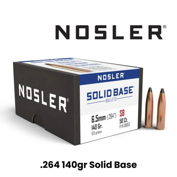 Nosler 6.5mm (.264″) 140gr SP Solid Base - 50ct
