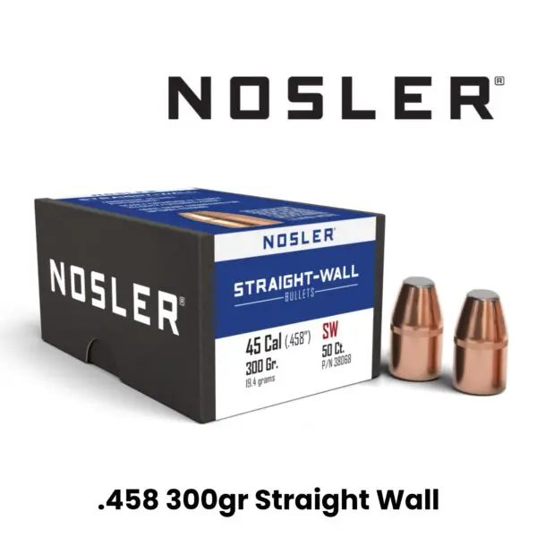 Nosler 45 Cal (.458″) 300gr PP Straight Wall - 50ct