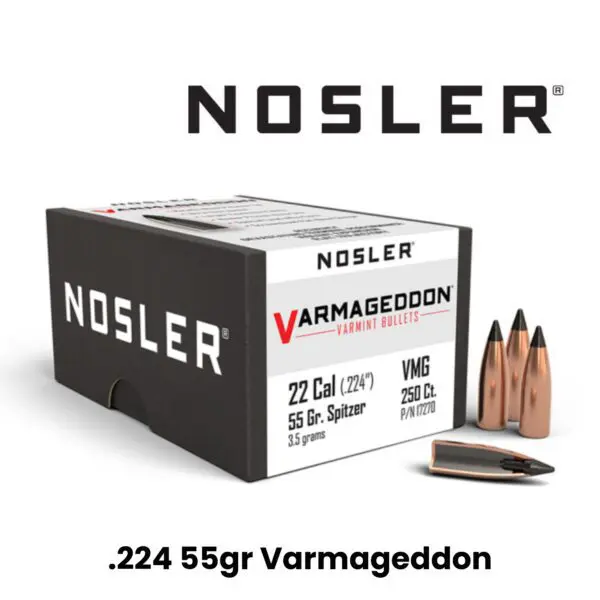 Nosler 22 Cal (.224″) 55gr FB Tipped Varmageddon - 250ct