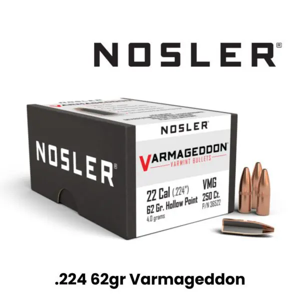 Nosler 22 Cal (.224″) 62gr HPFB Varmageddon - 250ct