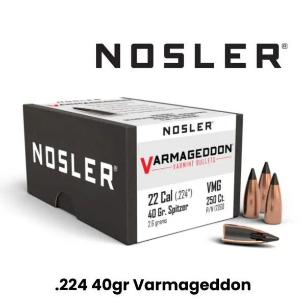 Nosler 22 Cal (.224″) 40gr FB Tipped Varmageddon - 250ct