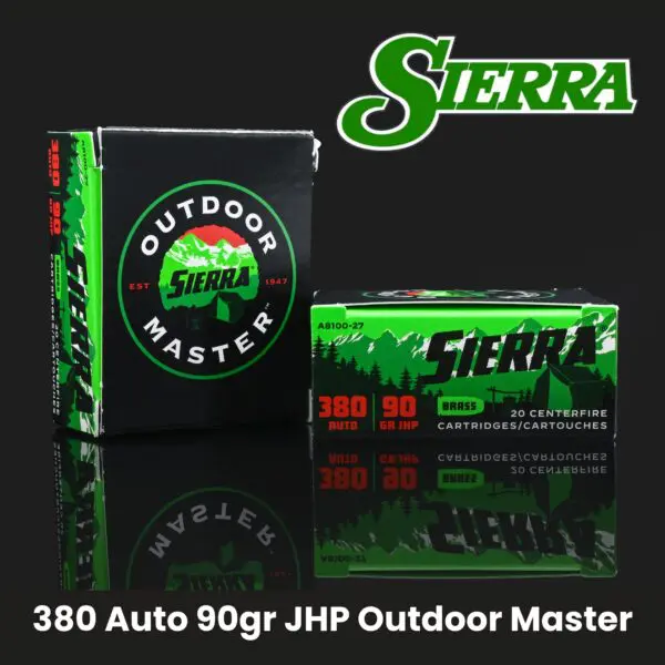 Sierra 380 Auto 90gr JHP Outdoor Master Ammo - 20 ct Box