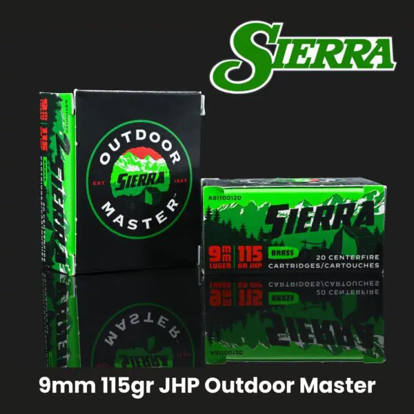 Sierra 9mm 115gr JHP Outdoor Master Ammo - 20 ct Box