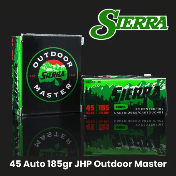 Sierra 45 Auto 185gr JHP Outdoor Master Ammo - 20 ct Box