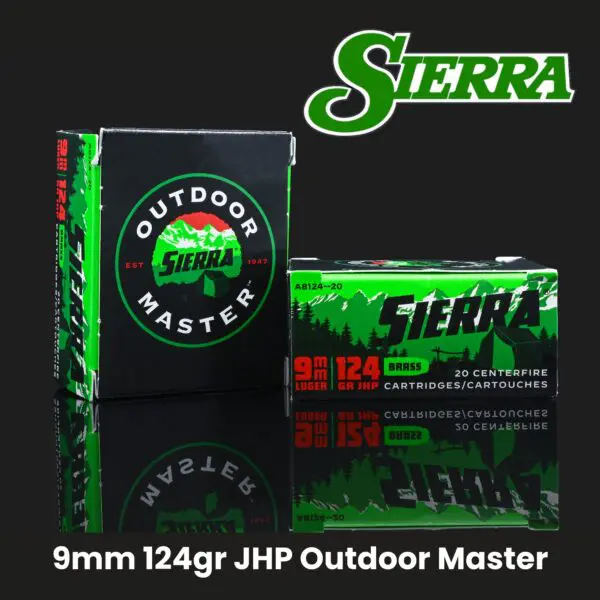 Sierra 9mm 124gr JHP Outdoor Master Ammo - 20 ct Box
