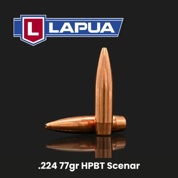 Lapua 22 Cal (.224") 77gr HPBT Scenar - 250 ct